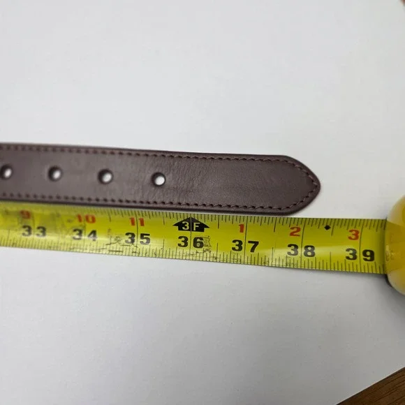 Boston Scott Men's Golf Crest Belt Leather Trim Adjustable Buckle Casual Preppy - Picture 4 of 4